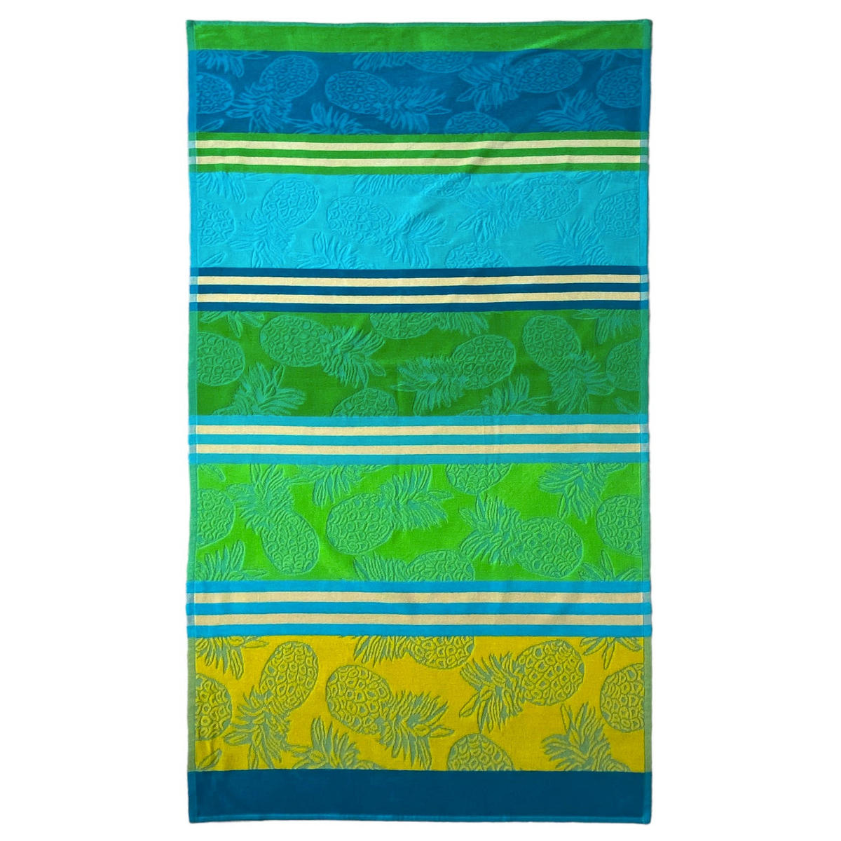 STRANDTUCH Frottee Velours Jacquard Ziseliert Cancun 90x170 340g/m² - Grün, Textil (90/170cm) - LE COMPTOIR DE LA PLAGE