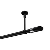 GARDINENSTANGE Sonette Verano 140 cm, 1-läufig, 20 mm Ø Schwarz - Chromfarben/Schwarz, Metall (140cm) - INTERDECO