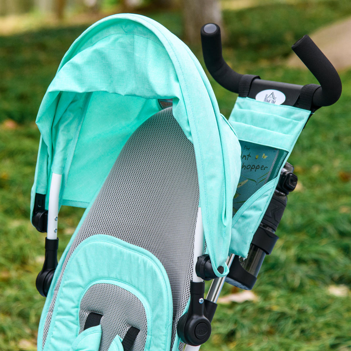 KINDER-DREIRAD DE-10459 6-in-1 mit Rückenkorb & Sonnendach Grün - Grün, Metall (102/49/102cm) - ComfortXL