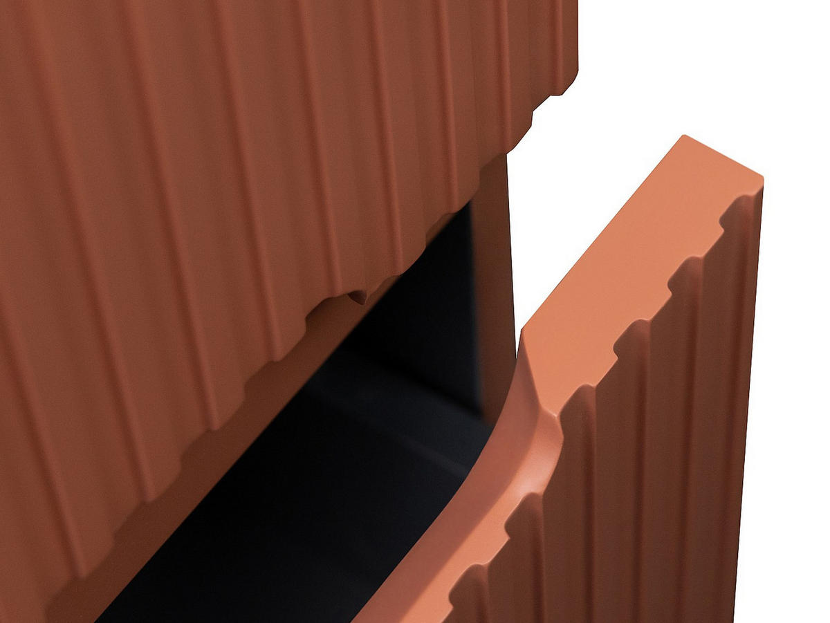 WASCHBECKENUNTERSCHRANK - 150cm x 45.5cm - MDF - terracotta - PAVANI - Braun, Holz (150/55/45.5cm) - Vente-Unique