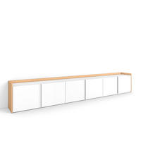 LOWBOARD, Weiß und Eiche, 309/35/50cm - Weiß, Holzwerkstoff (309/50/35cm) - Skraut Home