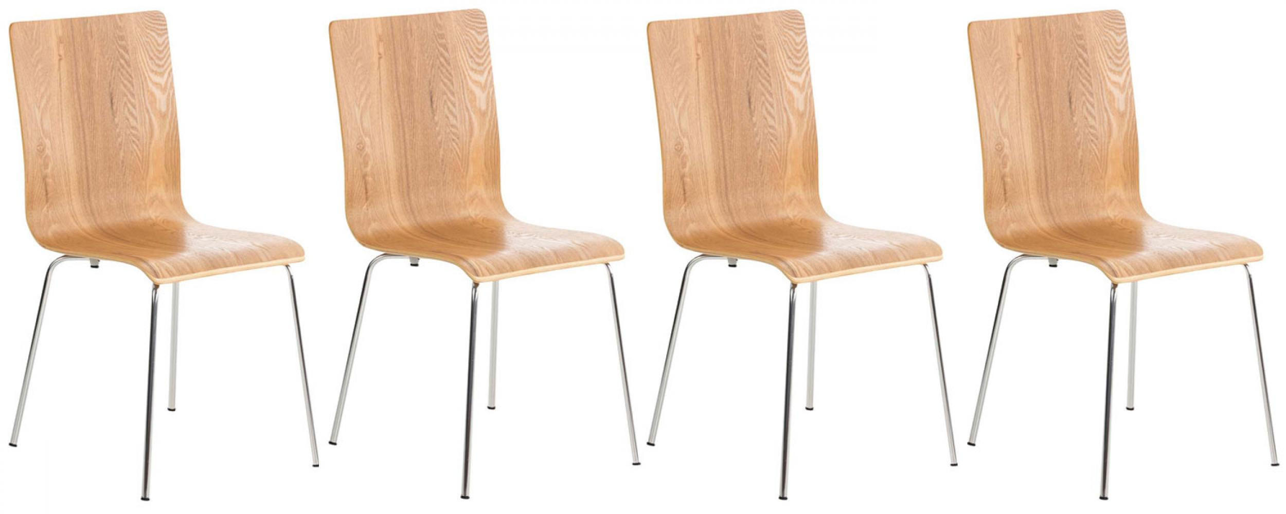 BESUCHERSTUHL 4er Set Holz eiche - Eichefarben, Holz/Metall (43/87/47cm) - CLP
