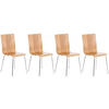 BESUCHERSTUHL 4er Set Holz eiche - Eichefarben, Holz/Metall (43/87/47cm) - CLP