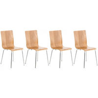 BESUCHERSTUHL 4er Set Holz eiche - Eichefarben, Holz/Metall (43/87/47cm) - CLP