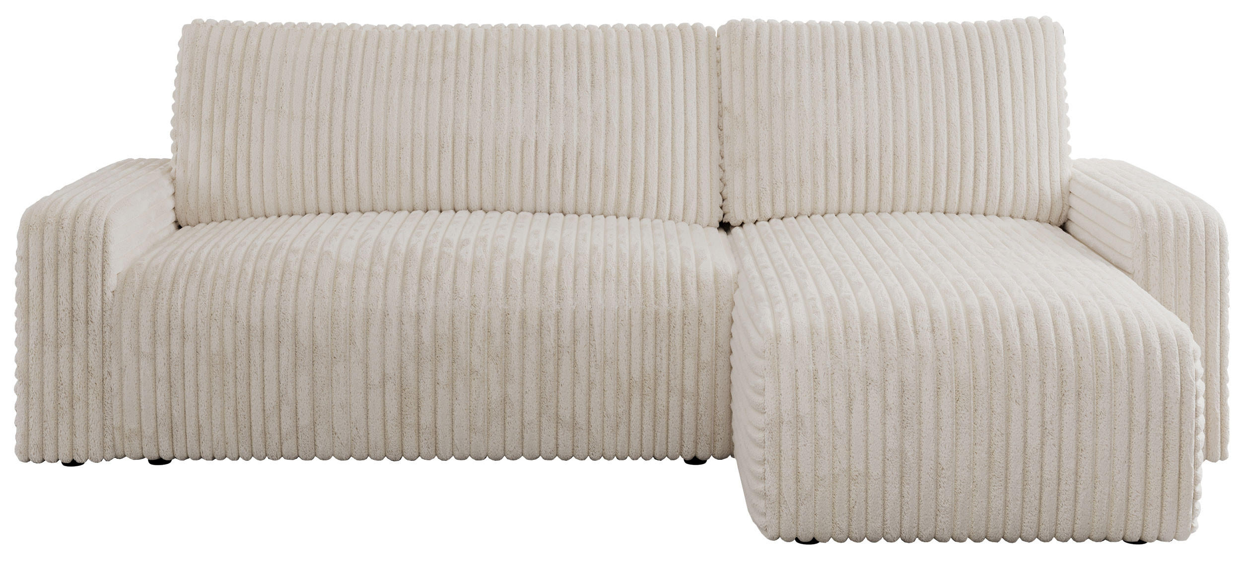 ECKSOFA ARGOS Beige Cord - Beige/Schwarz, Kunststoff/Textil (245/150cm) - MKS