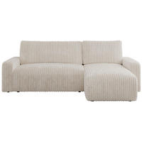 ECKSOFA ARGOS Beige Cord - Beige/Schwarz, Kunststoff/Textil (245/150cm) - MKS