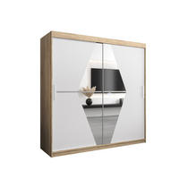 SCHWEBETÜRENSCHRANK 200/200/62 2-türig - Silberfarben/Weiß, Holz/Kunststoff (200/200/62cm) - Abiks Möbel