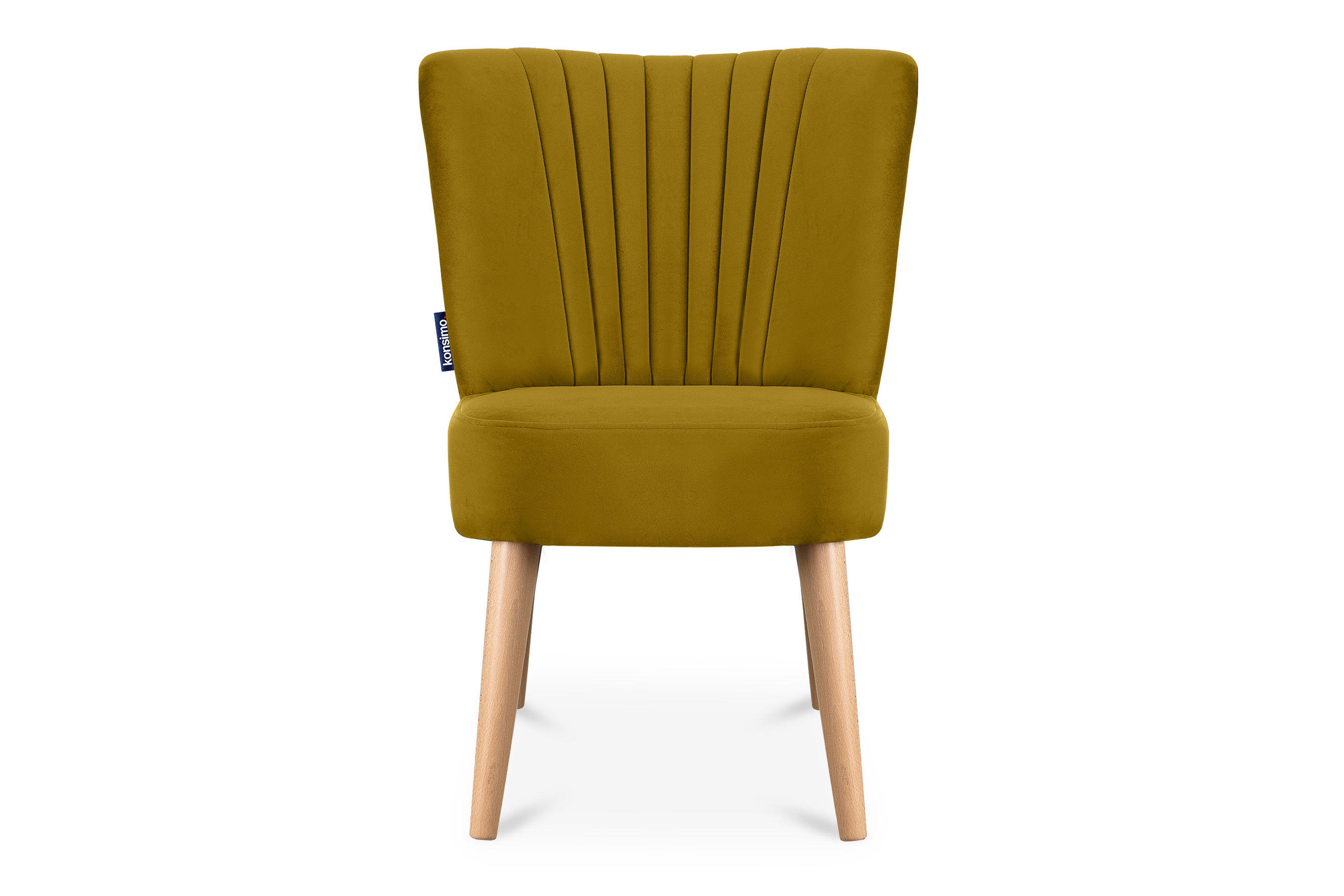 COCKTAILSESSEL DUCO auf hohen Beinen, Gelb/Buche - Gelb/Buchefarben, Holz/Textil (63/89/65cm) - KONSIMO®