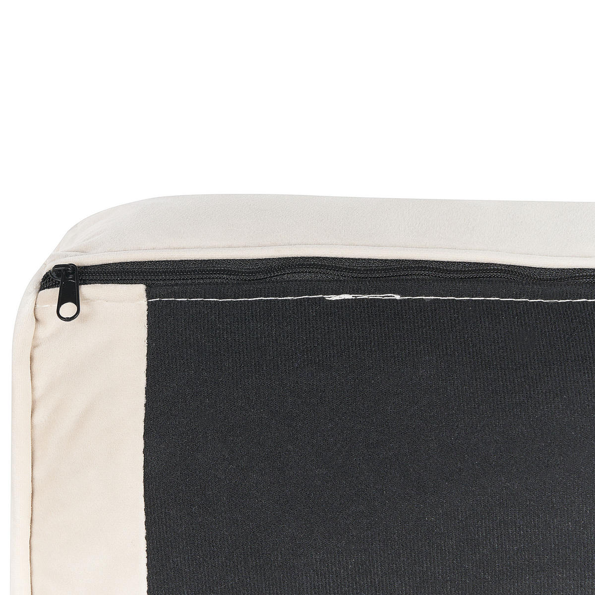 CHAISELONGUE Samtstoff beige rechtsseitig Miramas - Beige/Goldfarben, Textil (171/63/79cm) - Beliani