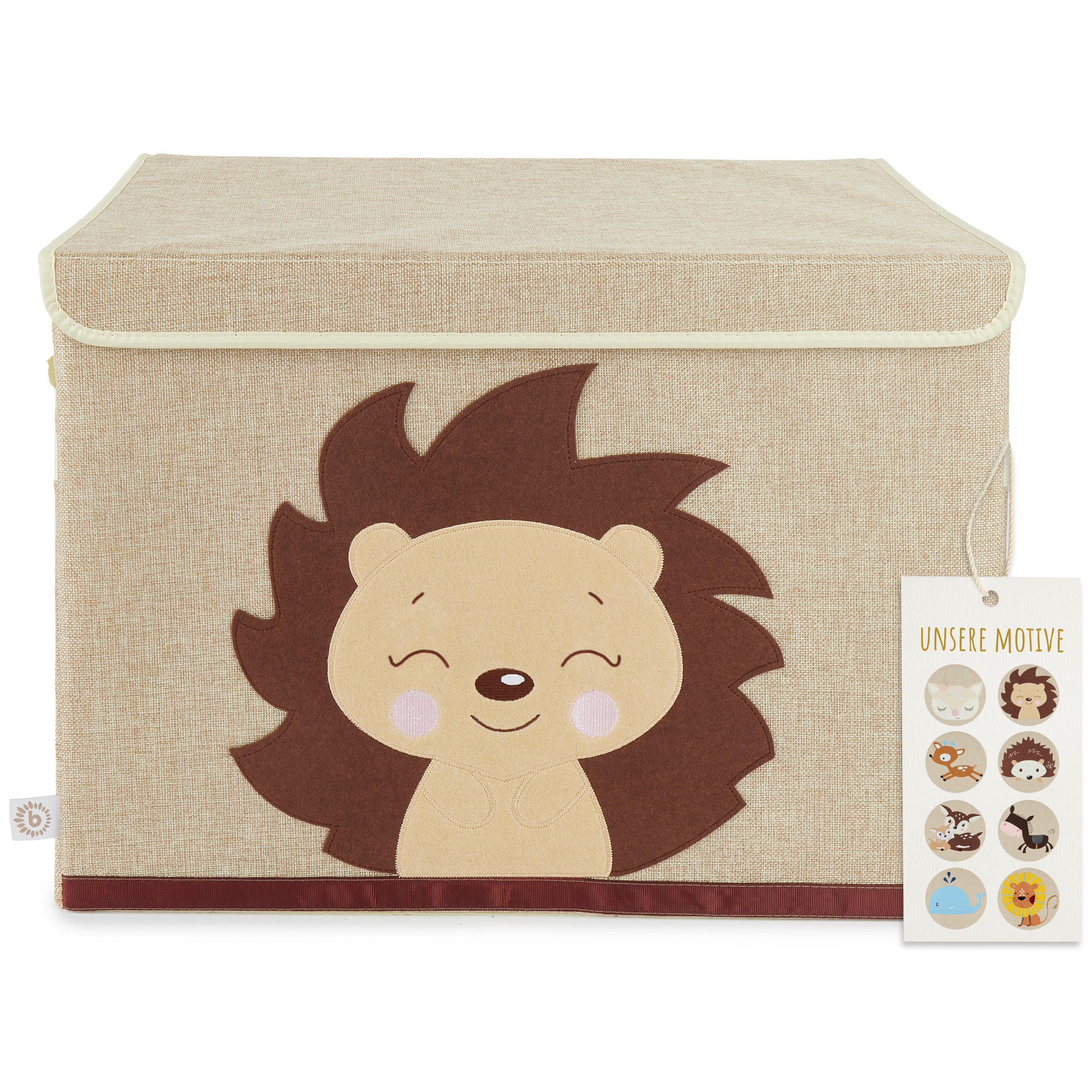 AUFBEWAHRUNGSBOX mit Deckel Igel Piksi - Hellbraun/Beige, Textil (51/36cm) - Bieco Spielwaren