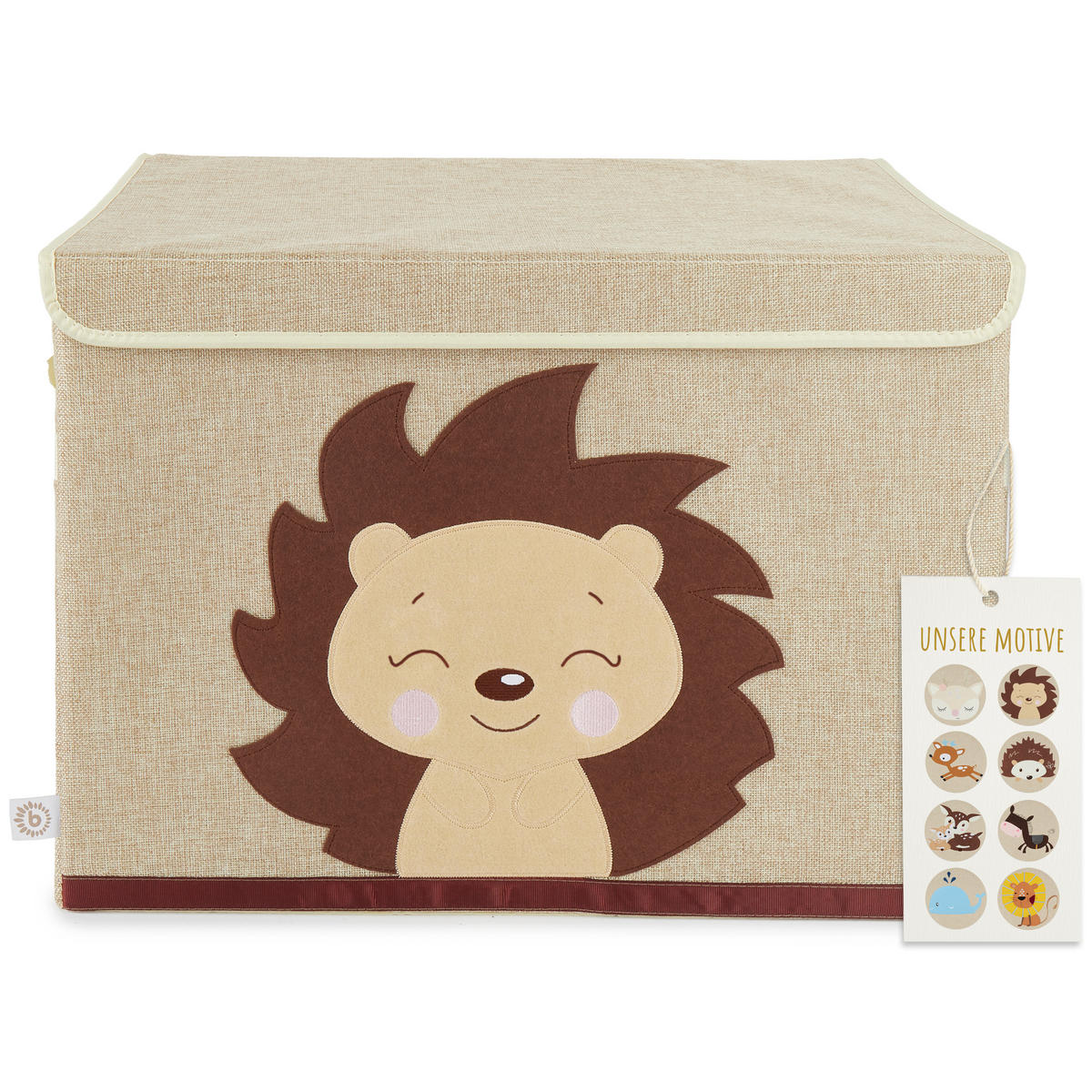 AUFBEWAHRUNGSBOX mit Deckel Igel Piksi - Hellbraun/Beige, Textil (51/36cm) - Bieco Spielwaren