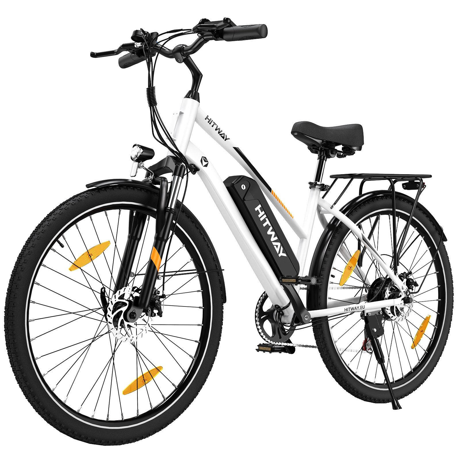 E-BIKE BK27 250W-Motor 36V 12Ah Akku - Weiß, Metall (87cm) - HITWAY