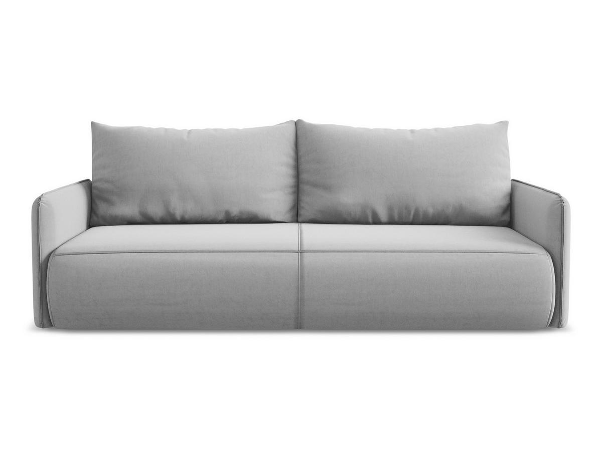 3-SITZER SOFA mit Schlaffunktion Samt Stoff Grau - Schwarz/Grau, Kunststoff/Textil (216/86/105cm) - Makamii