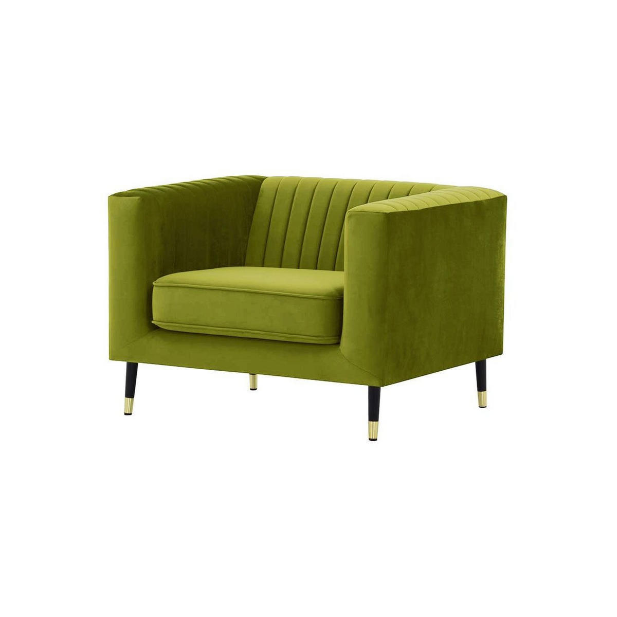SESSEL Slender-Velluto 9 - Olivgrün, Holz/Textil (99/71/83cm) - SLF24