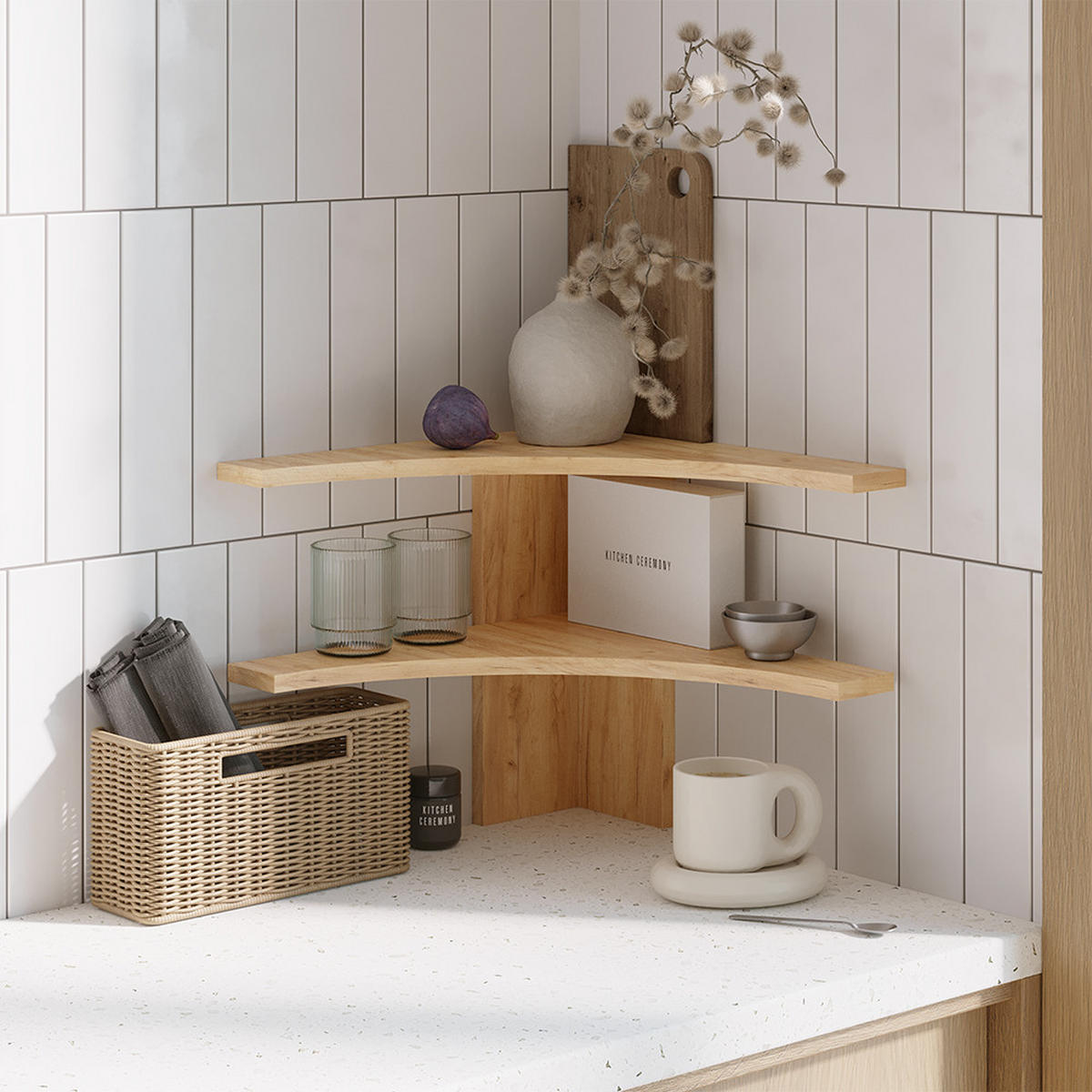 ECKREGAL Tiberio Sandeiche 43.5 x 37 cm - Sonoma Eiche, Holzwerkstoff (43.5/37/43.5cm) - Livinity®