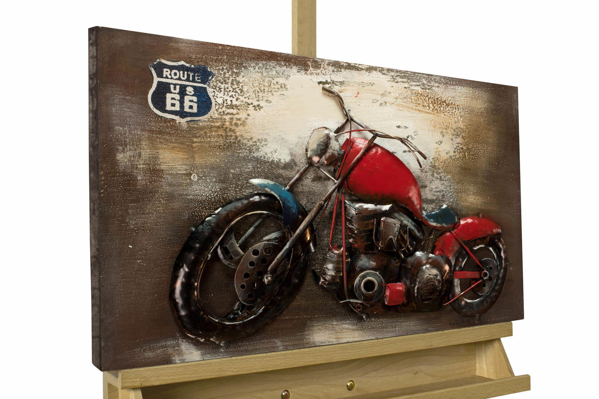 METALLBILD Rot 60/40 cm - Rot/Braun, Metall (2.04/40cm) - KUNSTLOFT