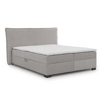 BOXBETT Lovetti, Strukturstoff mit Cordoptik, H3 - Dunkelbraun/Hellgrau, Holz/Kunststoff (200/200cm) - S-Style Möbel