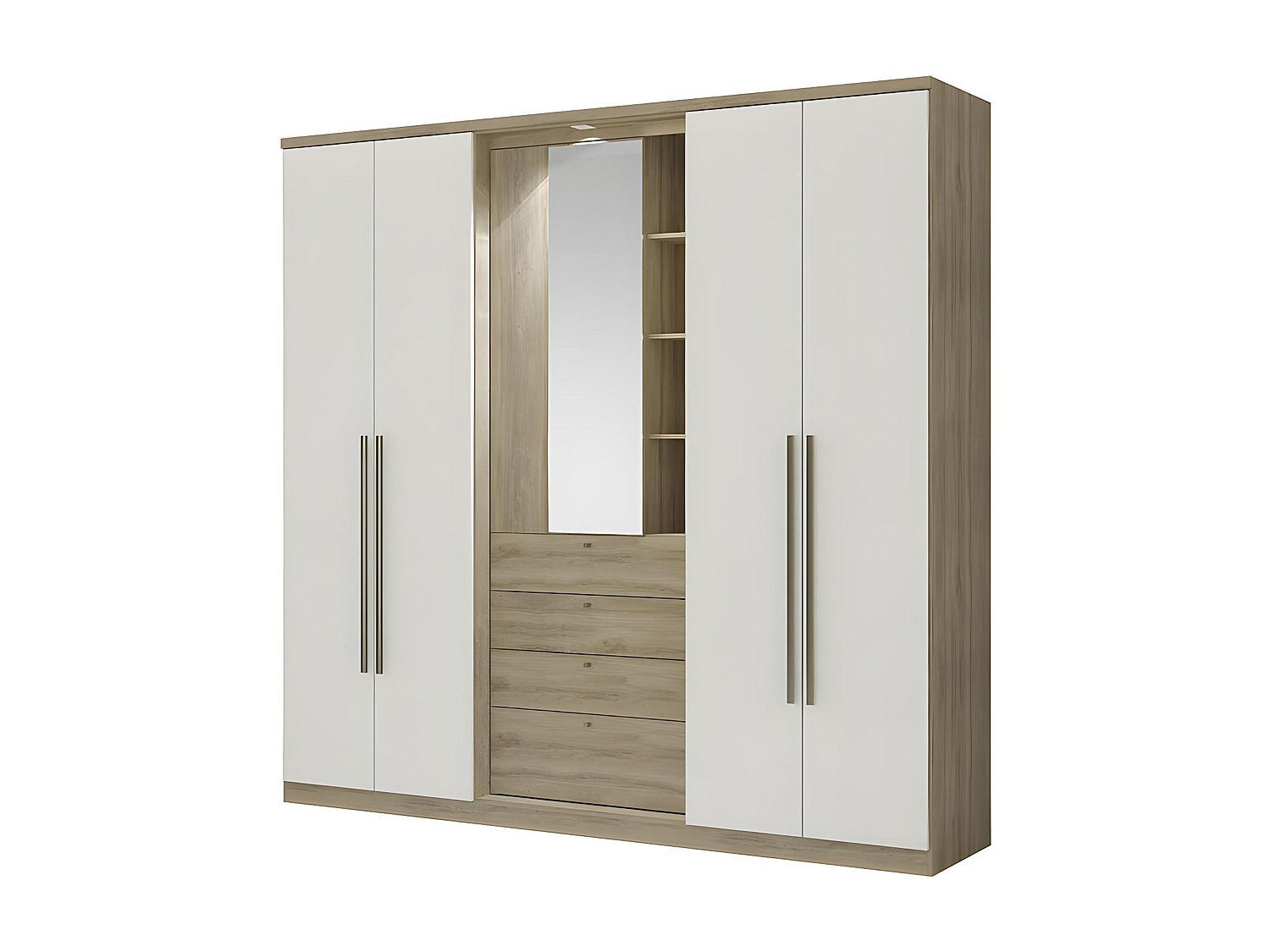 KLEIDERSCHRANK - 240 cm x 53.8 cm - Holz, Platte - Naturfarben Hell ISAK - Naturfarben, Holz (240/231/53.8cm) - Vente-Unique