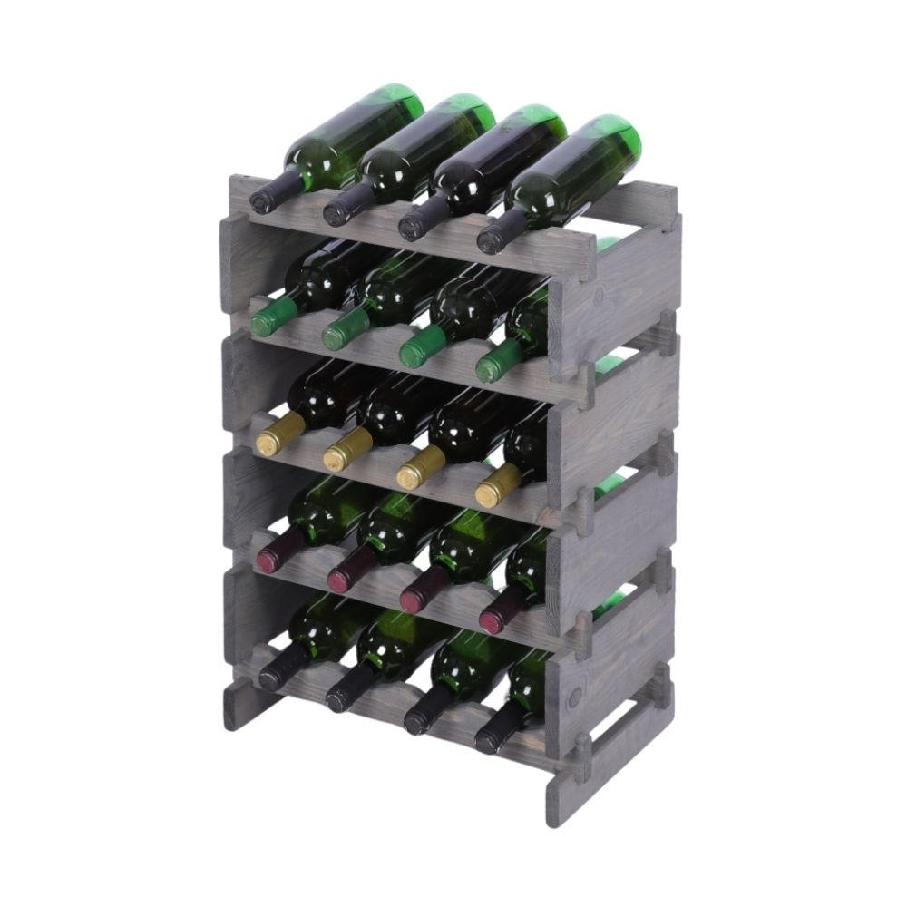 WEINREGAL VINOTECA FLEX PRO HxBxT 65x46x28cm 20 Flaschen auf 5 Ebenen Grau - Grau, Holz (46/65/28cm) - PROREGAL