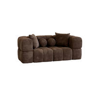 SOFA 2-sitzer Vega - Dunkelbraun, Holzwerkstoff/Textil (200/77/103cm) - Fun Möbel