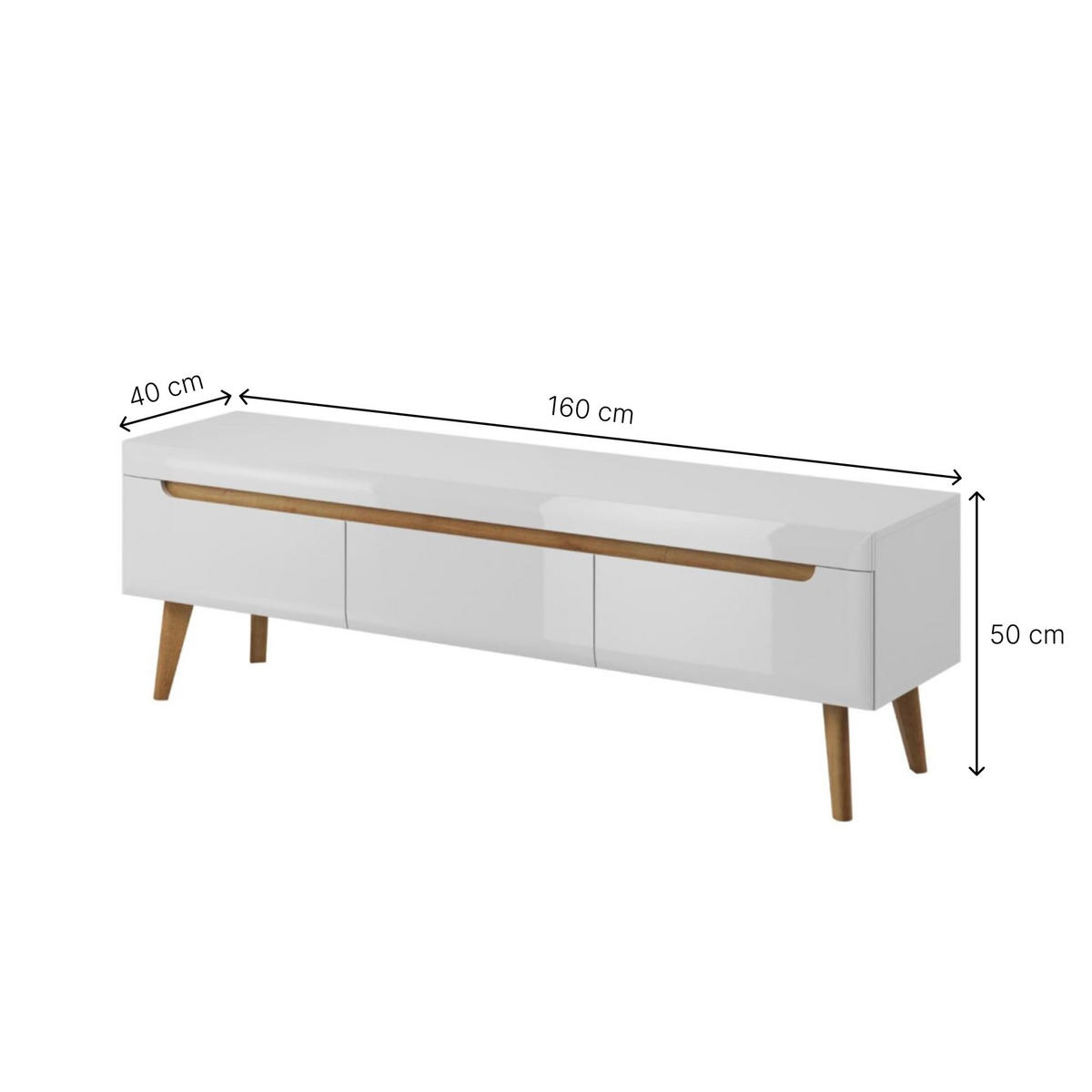 TV-SCHRANK Balia 160x50x40 cm - Lowboard mit Stauraum - Tv Ständer aus Laminierter Spanplatte - Weiß - Weiß, Holzwerkstoff (154/56/39cm) - Chilly