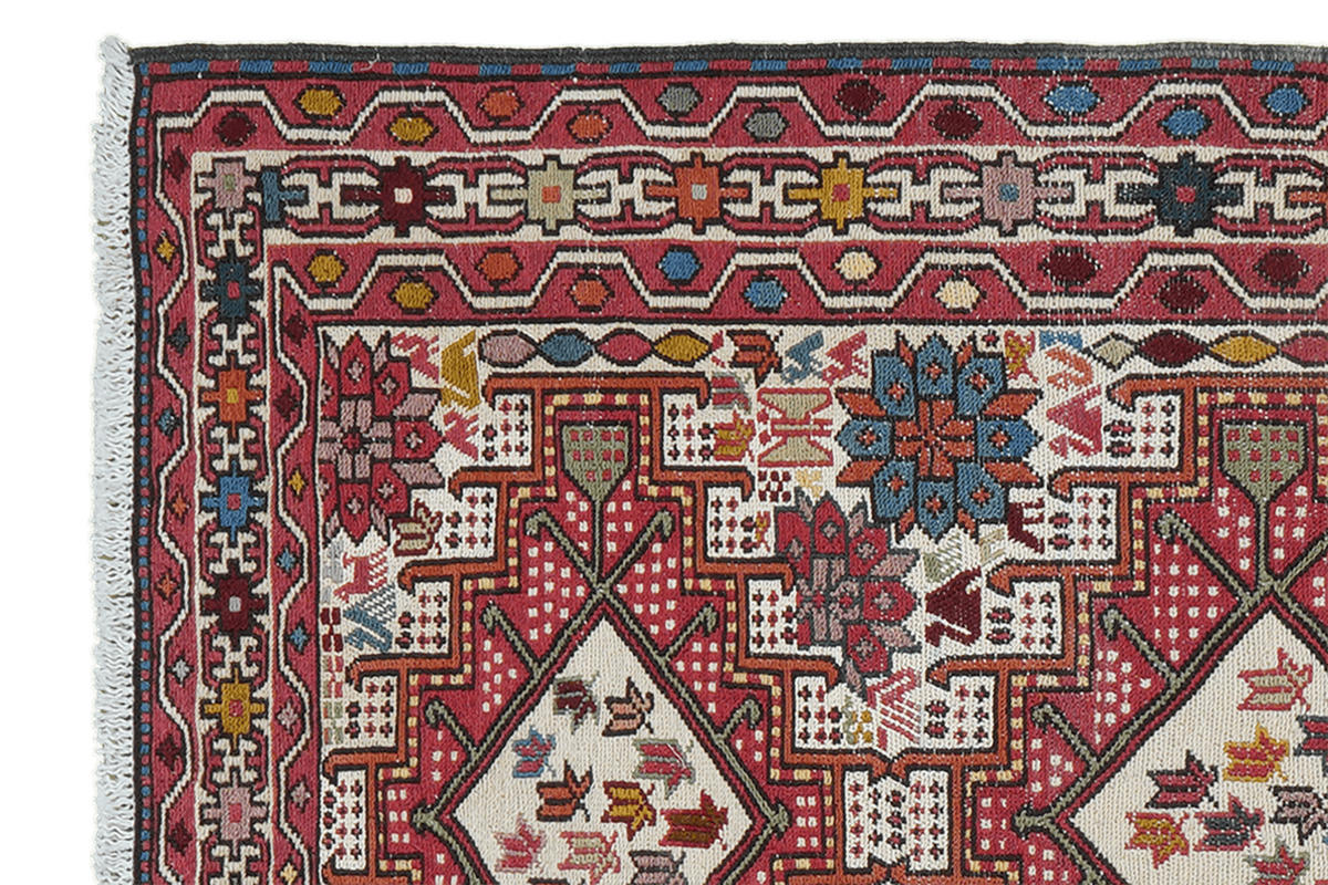 HANDWEBTEPPICH Sumak Shahsavan Beige 93/81 cm Schurwolle - Beige, Textil (81/93cm) - Looma