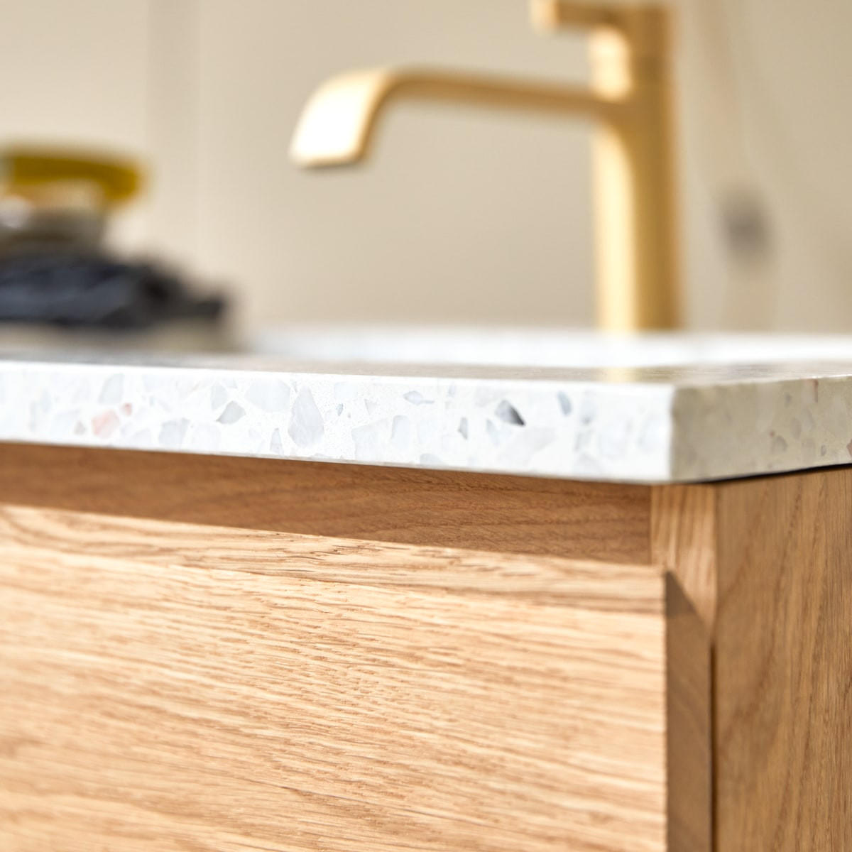 BADEZIMMERMÖBEL Nova Beige aus Eiche - Beige, Holz (121/90/46cm) - Tikamoon