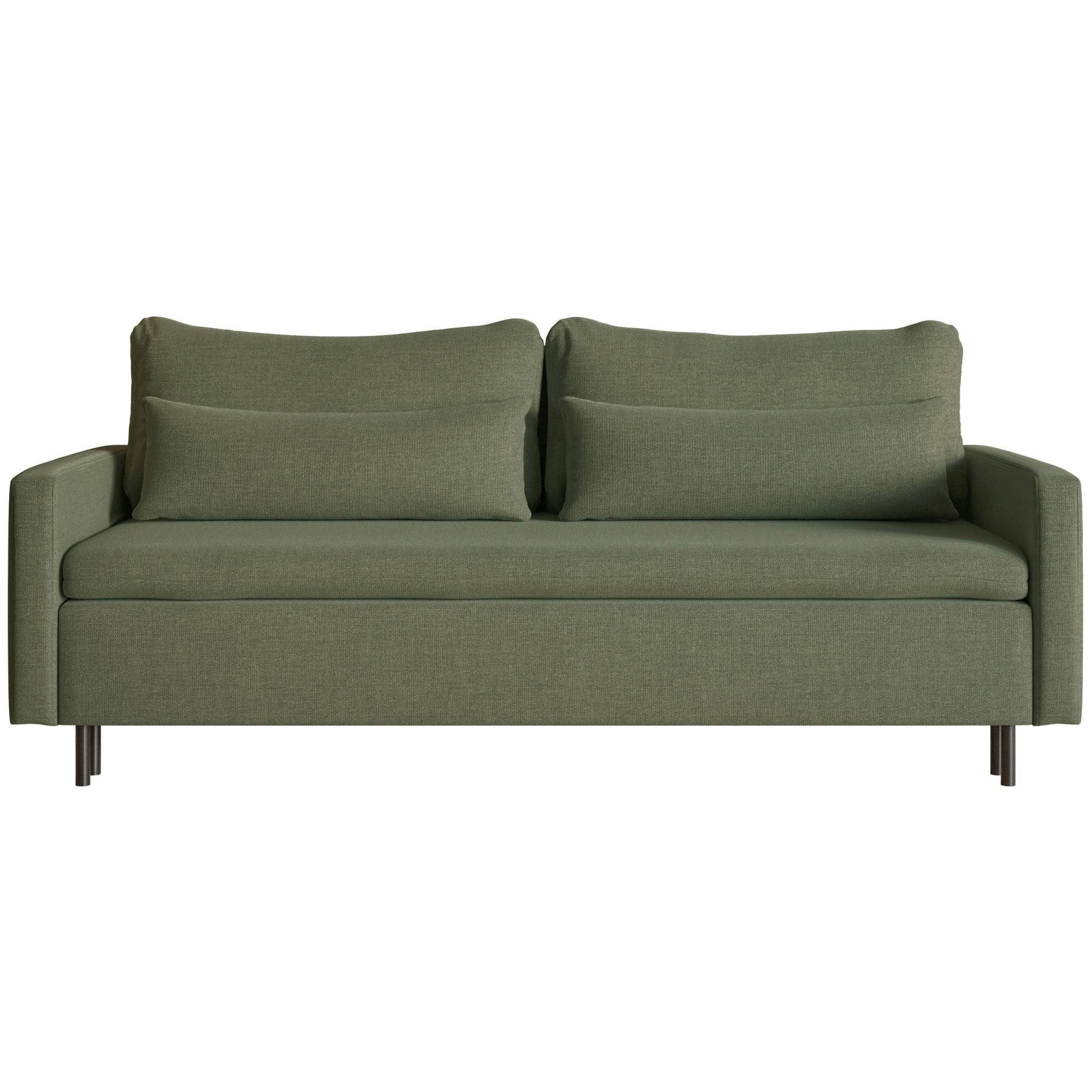 3-SITZER SOFA Umpro Chenille Dunkelgrün - Dunkelgrün/Schwarz, Textil/Metall (220/96/95cm) - Selsey