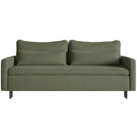 3-SITZER SOFA Umpro Chenille Dunkelgrün - Dunkelgrün/Schwarz, Textil/Metall (220/96/95cm) - Selsey