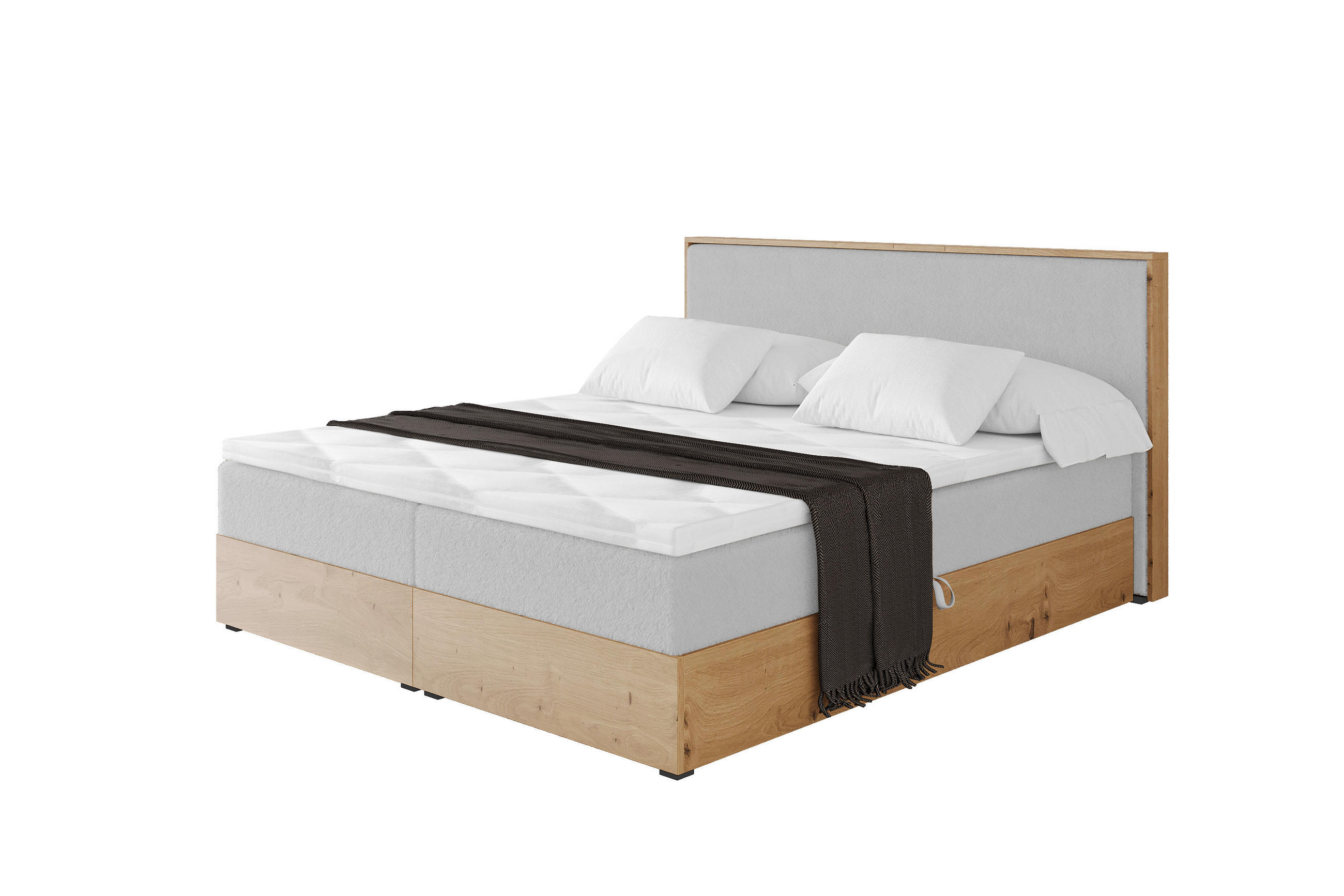 BOXBETT LOLLI9 - 120x200 - H3 Hellgrau - Hellgrau, Holzwerkstoff (120/200cm) - ALTDECOR
