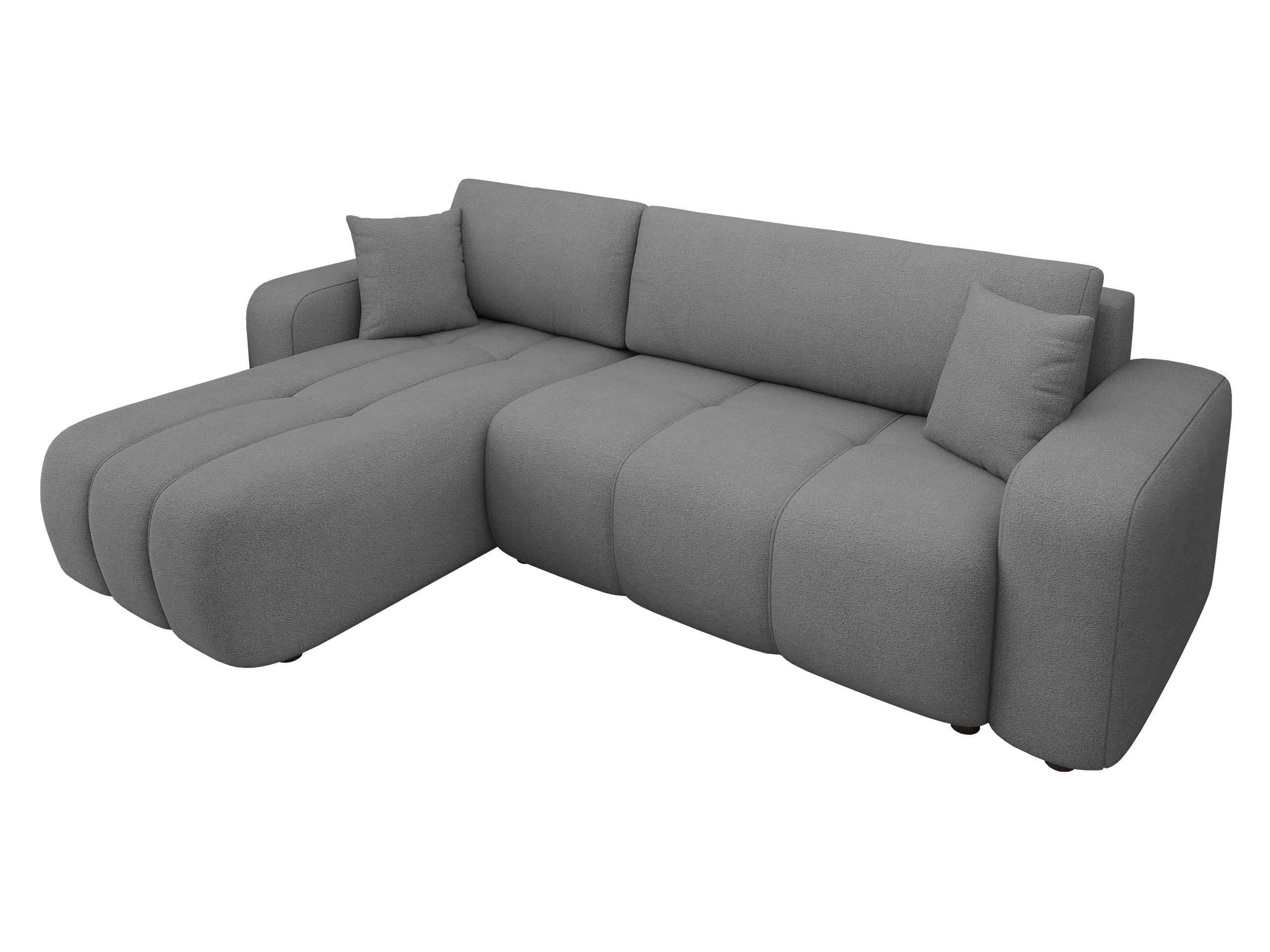ECKSOFA Furyn - Greige/Schwarz, Holz/Kunststoff (244/145cm) - MIRJAN24