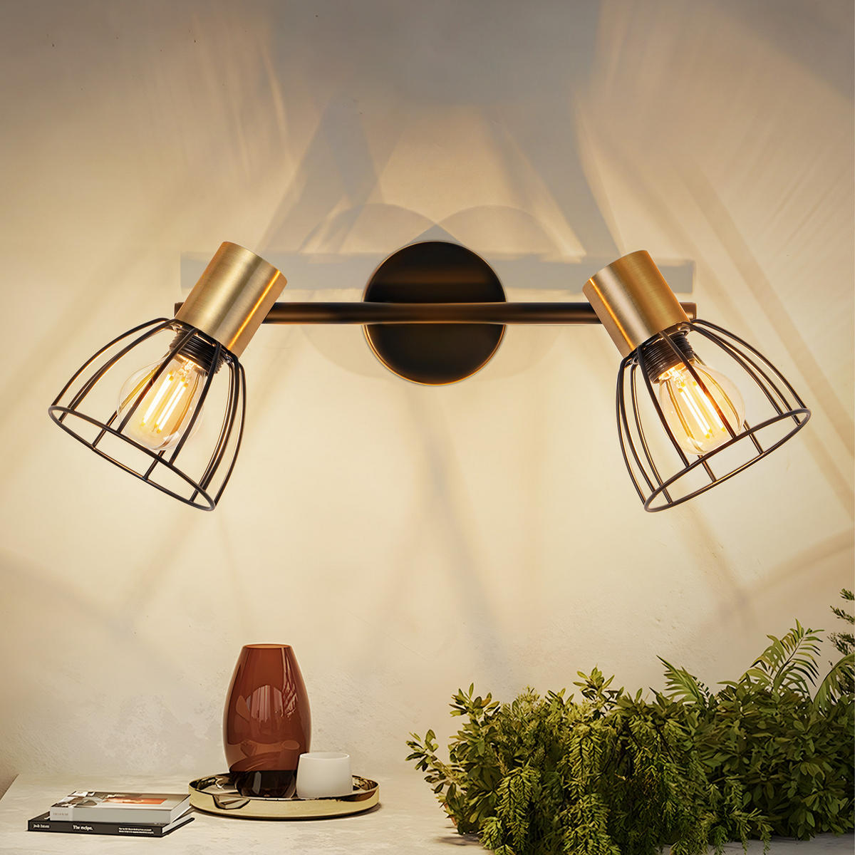 WANDLEUCHTE Lumira 33/13.5/18 cm - Schwarz, Metall (13.5/18/33cm) - ZMH