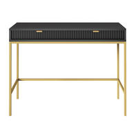 KONSOLENTISCH Vellore Schwarz mit goldenem Gestell - Schwarz, Holzwerkstoff/Metall (50/104/77cm) - Selsey