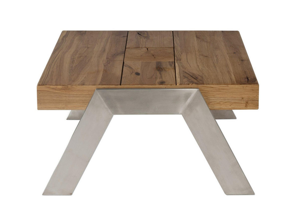 COUCHTISCH Chaitra 67x65x35 ohne Funktion Edelstahl/Wildeiche Antik - Braun, Holz (67/65/35cm) - 58aufmkessel