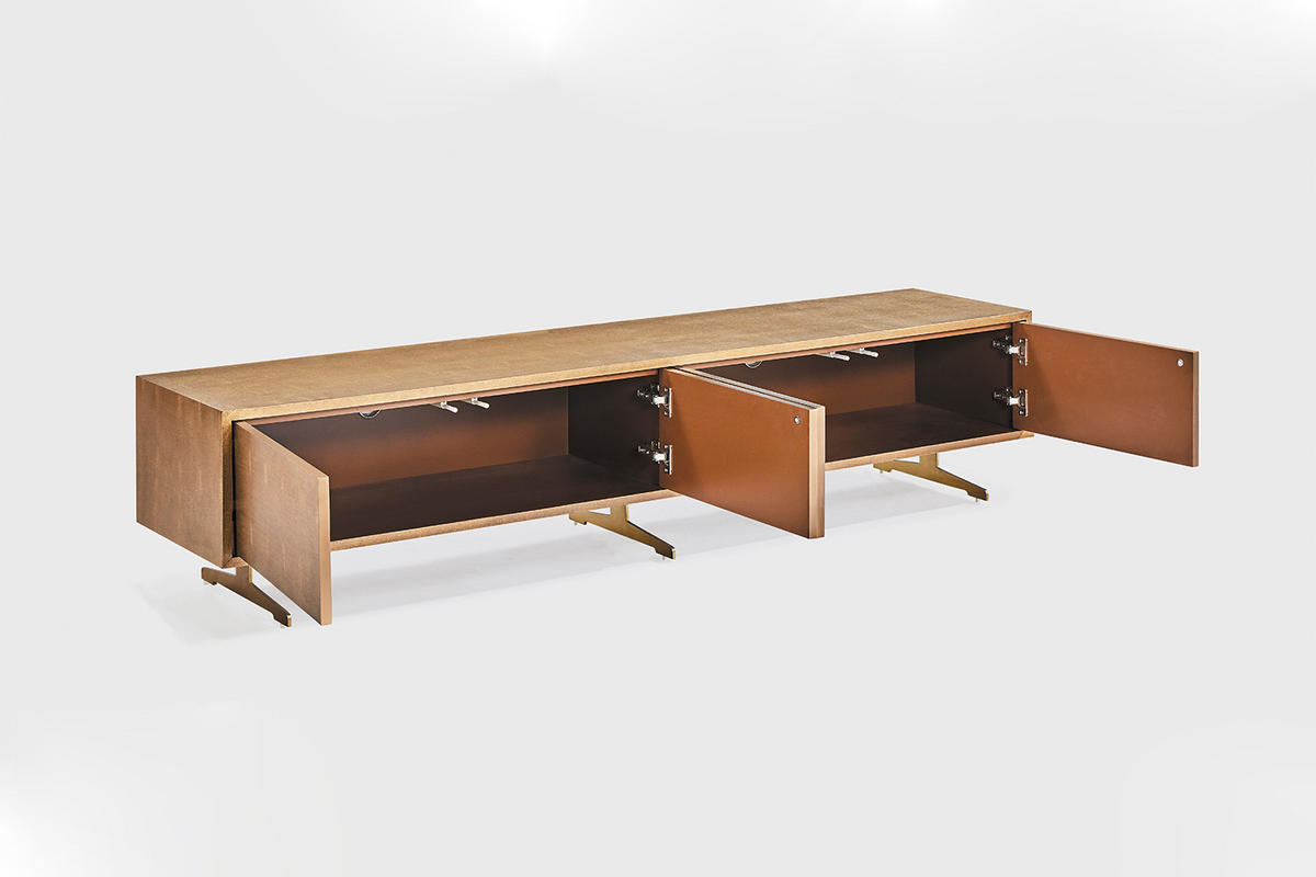LOWBOARD GALA Gold Holz - Goldfarben, Holz/Metall (200/42/40cm) - KAWOLA