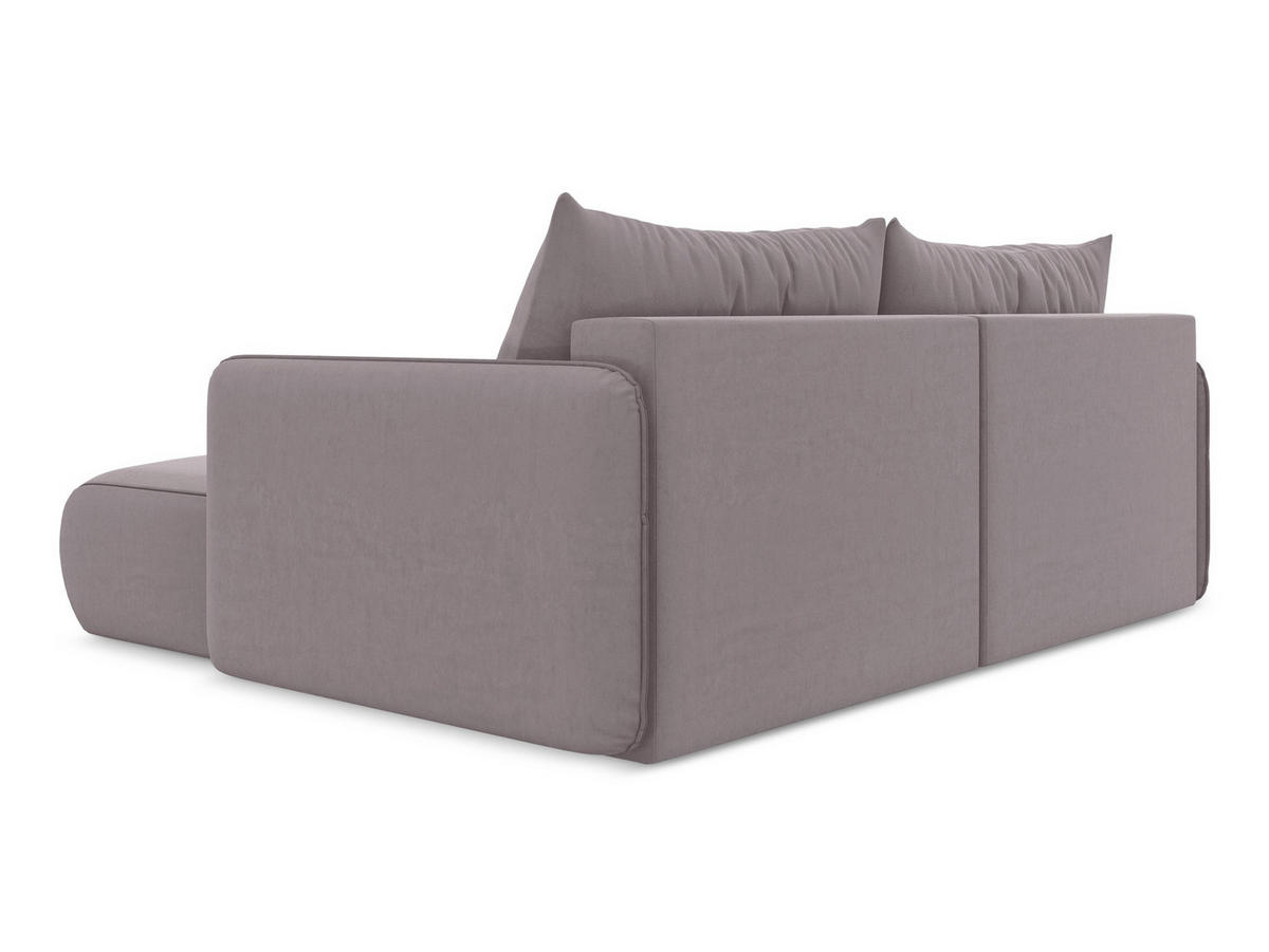 ECKSOFA mit Schlaffunktion Samt Stoff Violett - Lila/Flieder, Kunststoff/Textil (207/148cm) - Makamii