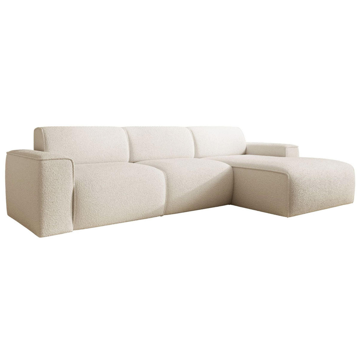 ECKSOFA Bouvi Creme rechts - Creme/Schwarz, Kunststoff/Textil (165/310cm) - Selsey
