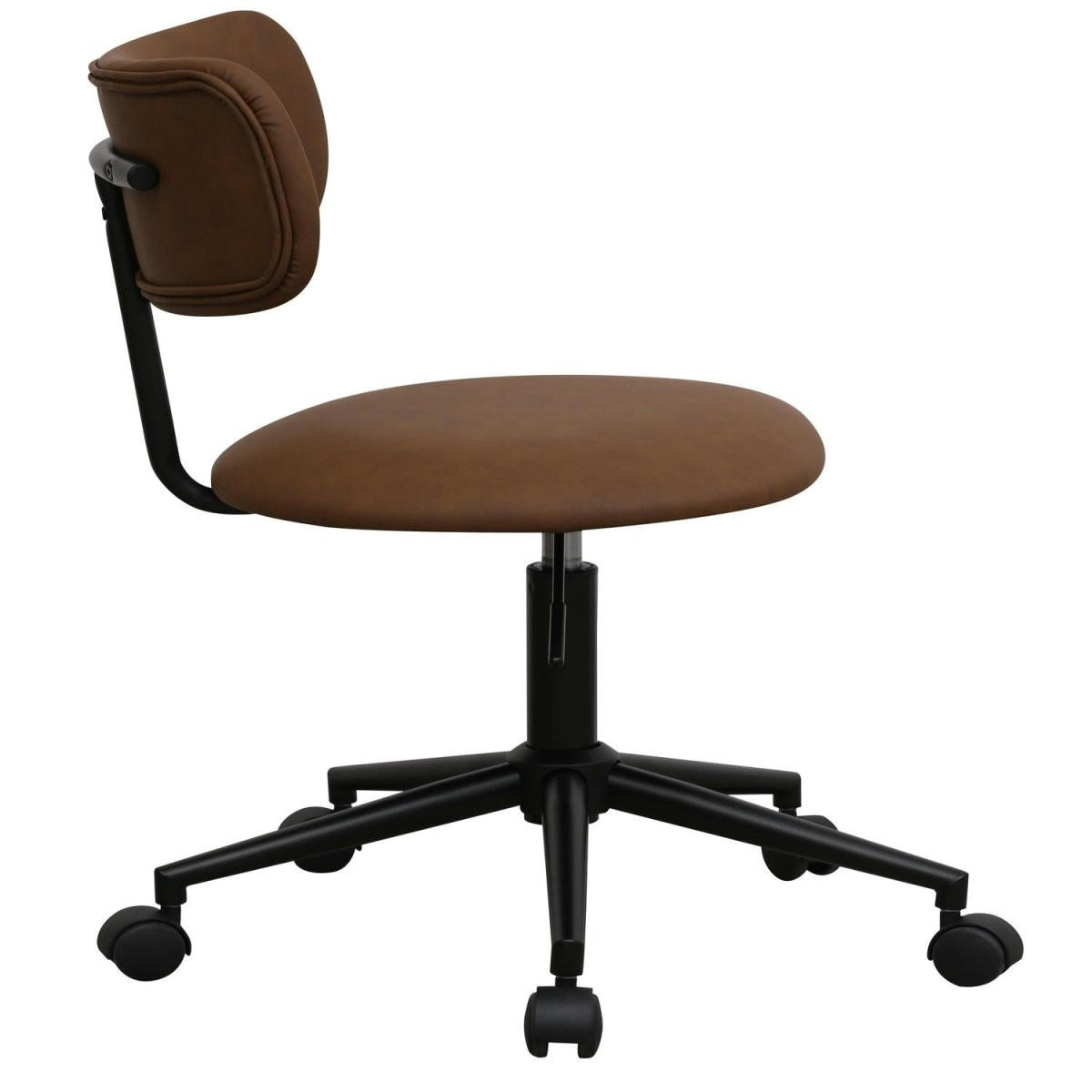 DREHSTUHL höhenverstellbar in Kunstleder Dunkelbraun - Schwarz/Braun, Textil/Metall (56/74/57cm) - Furnhouse