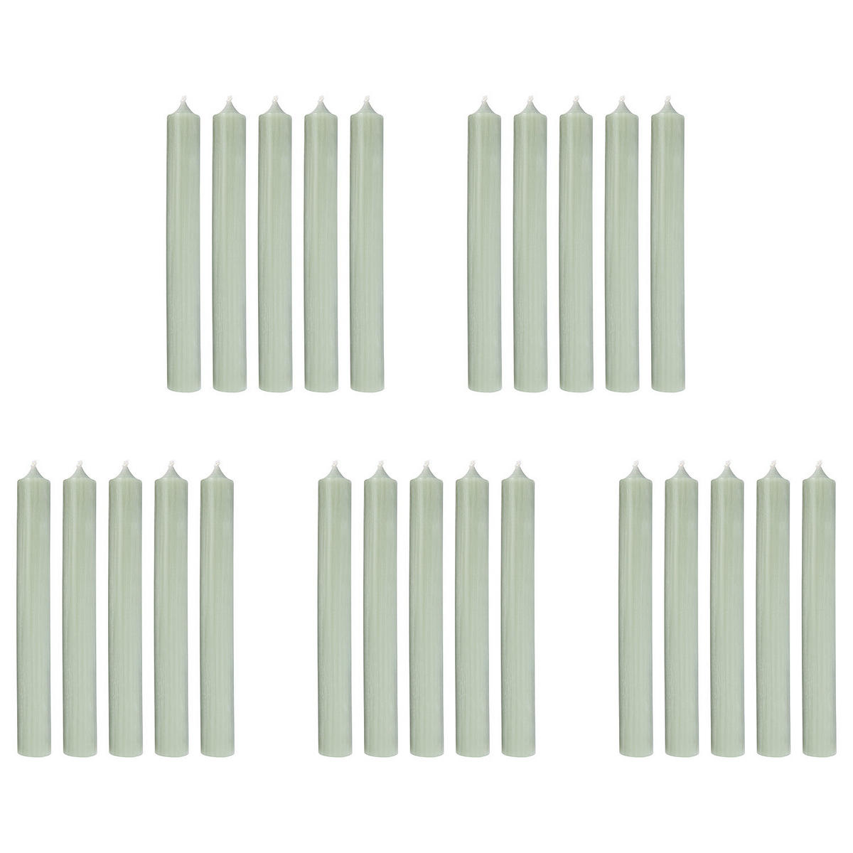 STABKERZE (25er Set) Rainbow - Salbeigrün, Paraffin (2.2/18/2.2cm) - BUTLERS