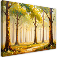 LEINWANDBILD Bäume Landschaft Wald 120x80cm - Grün, Textil (120/80cm) - Feeby