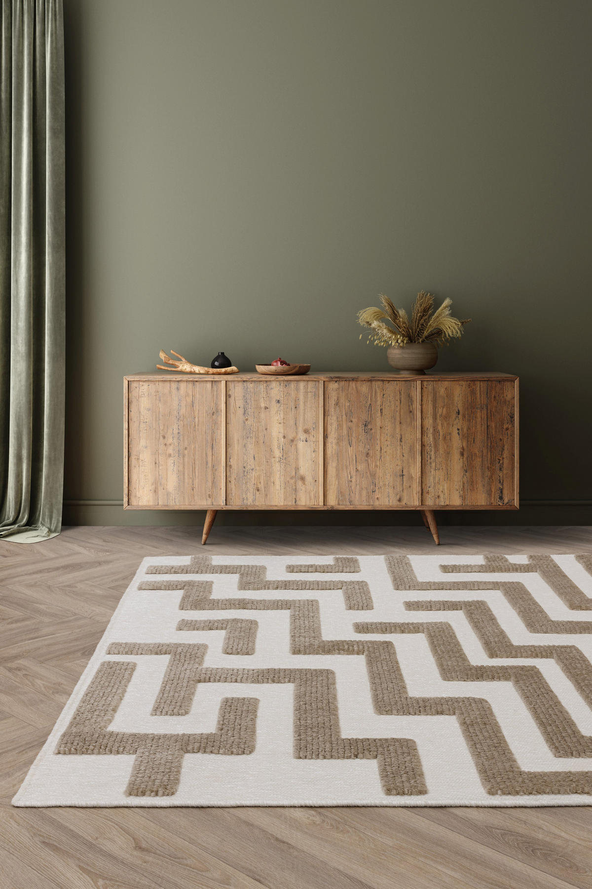 TEPPICH Flachgewebe LOCH Braun 80 x 150 cm - Braun, Textil (80/150cm) - Novatrend