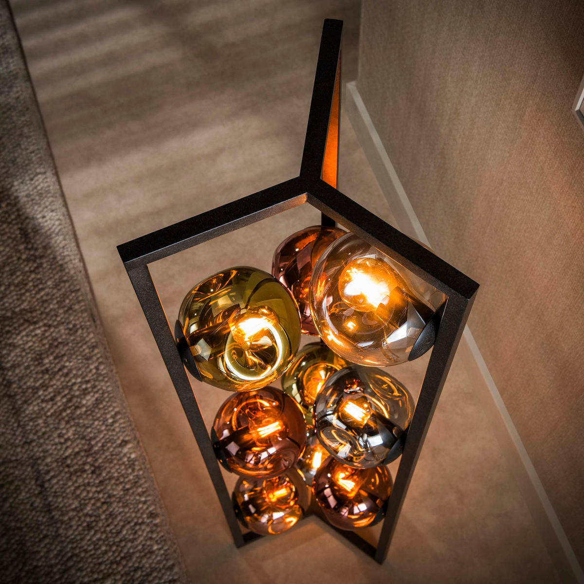 STEHLEUCHTE Stellar Schwarz 34/34/150 cm - Schwarz, Glas (34/34/150cm) - Hoyz Collection