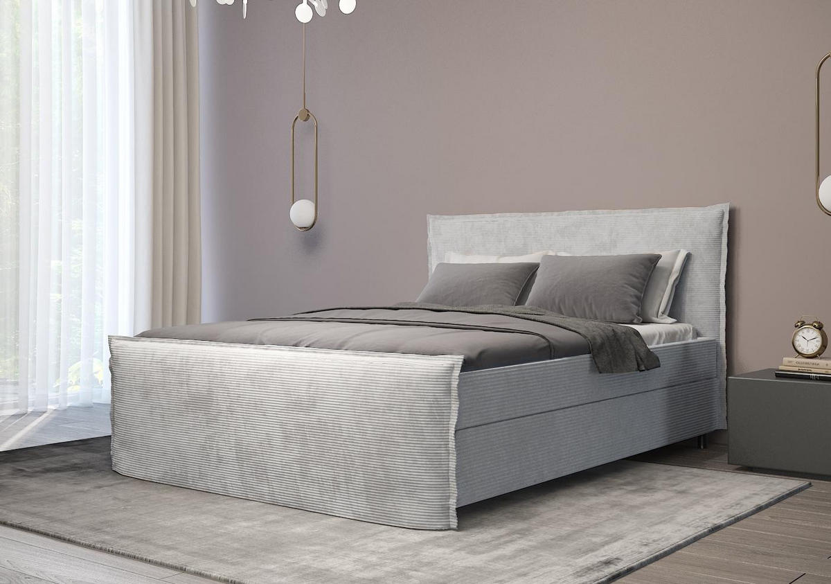 BOXBETT Boro Grau 180x200 cm - Grau, Textil (180/200cm) - B&B Home
