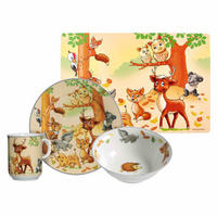 KINDERGESCHIRR MIT PLATZSET Waldtiere bunt 4er Set - Multicolor, Keramik (1/1/1cm) - Ritzenhoff Breker