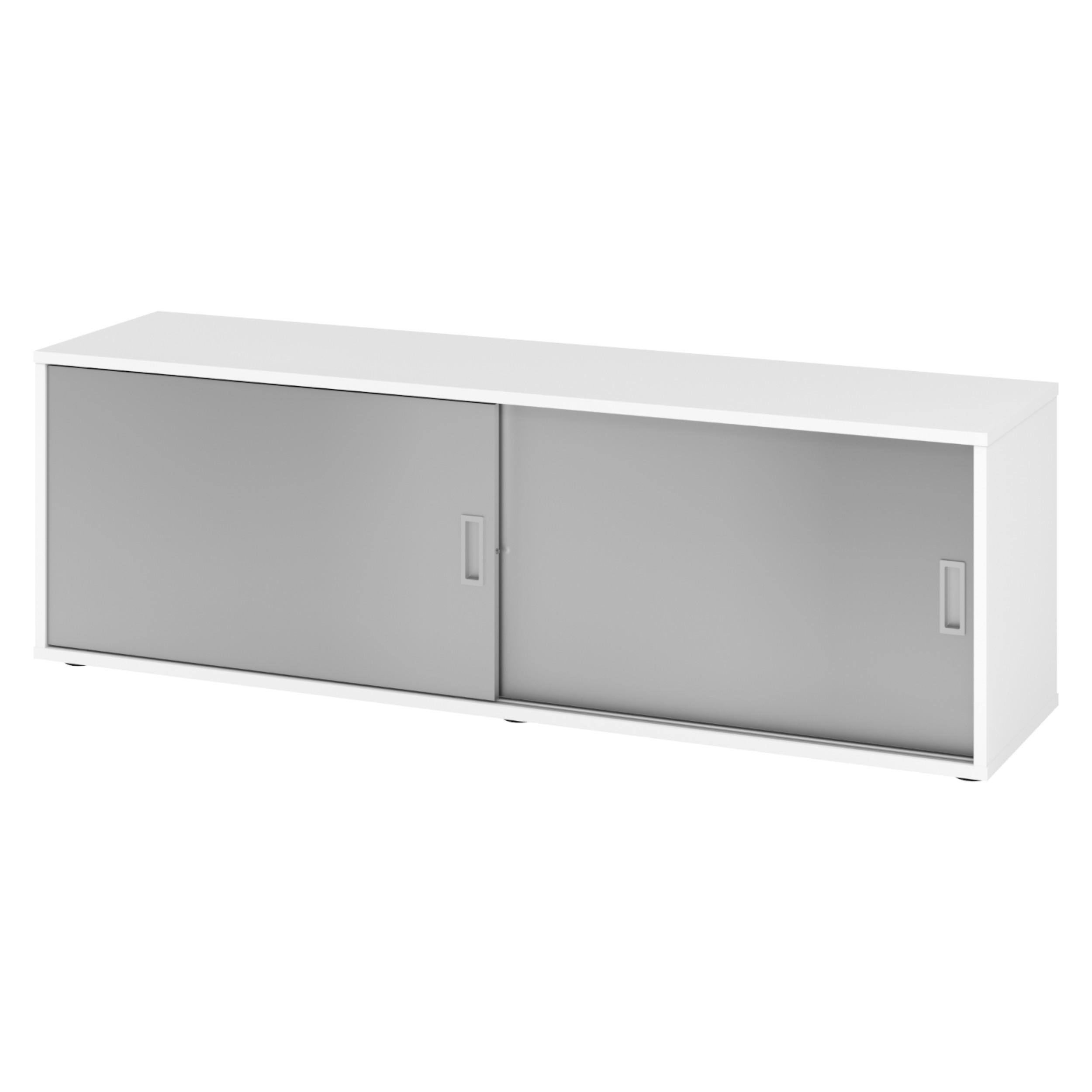 bümö Lowboard Weiß, Silber 160x52x40 cm
