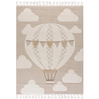KINDERTEPPICH Beige Ballon - Mittelflor Rechteckig Weich 140 x 200 cm - Beige, Textil (140/200cm) - Mazovia