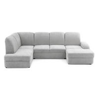 ECKSOFA VIBE U Links mit Schlaffunktion 129x263 Chenille Hellgrau - Hellgrau/Schwarz, Holz/Kunststoff (280/102/186cm) - Muffo
