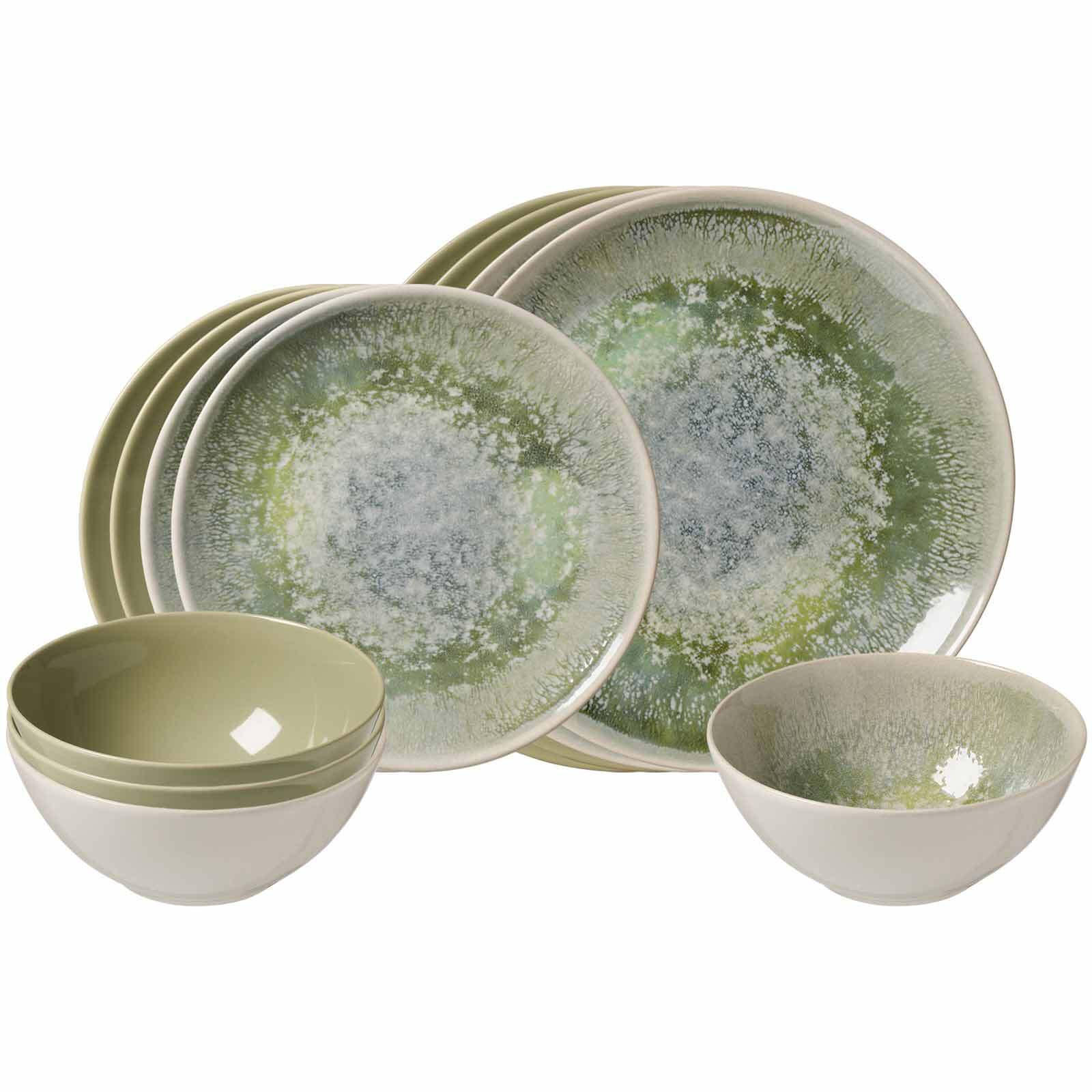 BASIC-SET Cecina Grün / Jade 12er Set - Grün, Keramik (1/1/1cm) - Ritzenhoff Breker