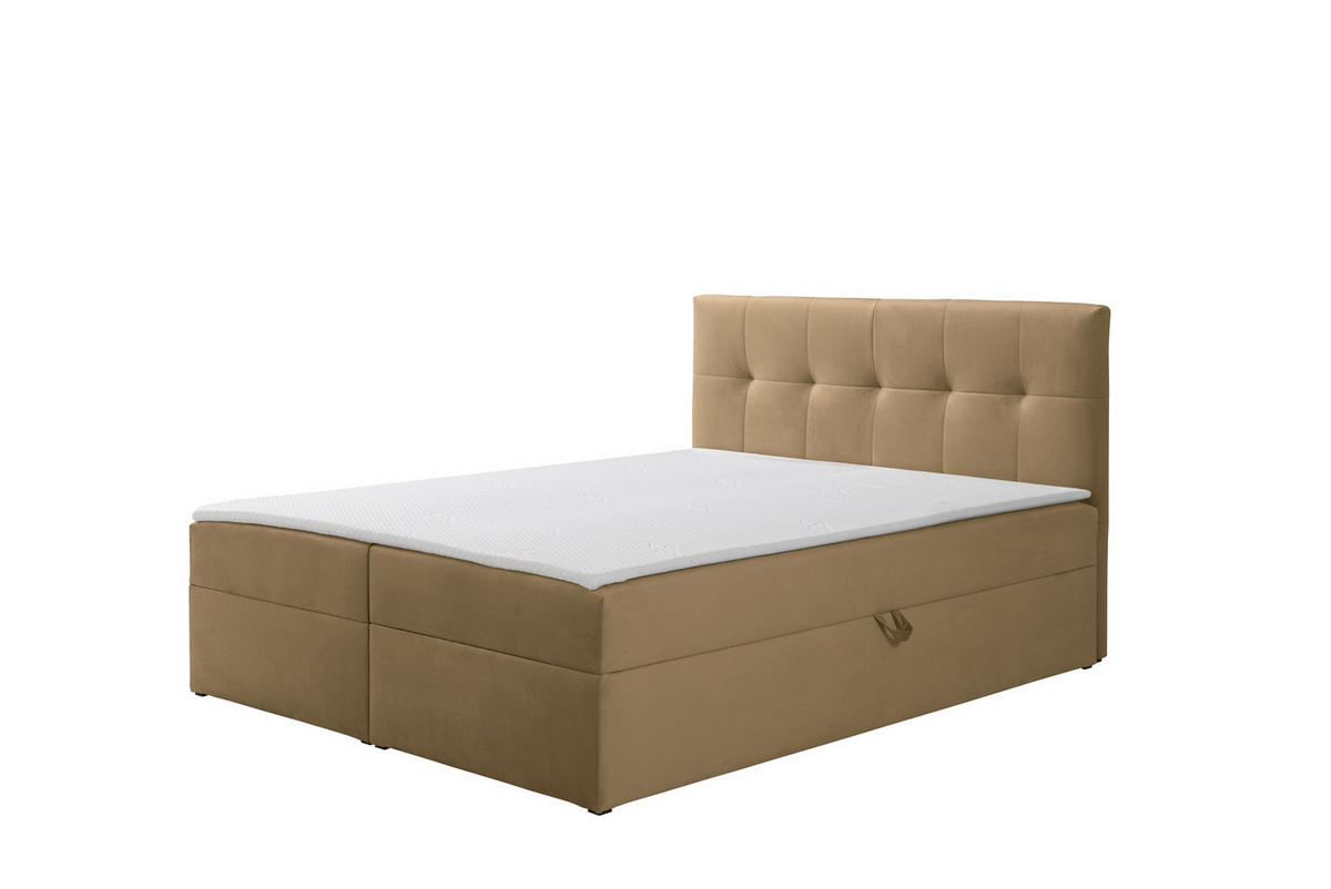 BOXBETT Toronto 160x200 Bonell-Matratze H3 und Topper - Hellbraun/Silberfarben, Holz/Holzwerkstoff (160/200cm) - Ravio
