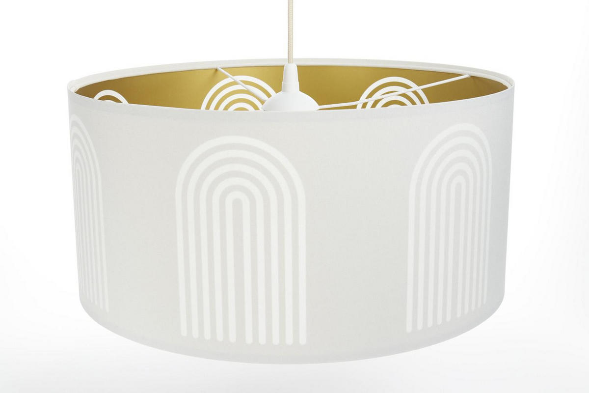 HÄNGELEUCHTE Gold 70/100 cm - Goldfarben/Weiß, Kunststoff (30/1.2/100cm) - ONZENO